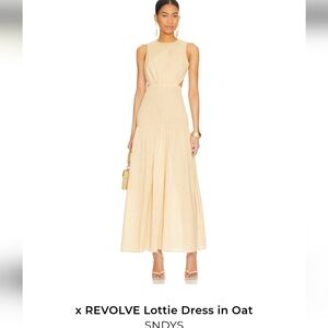 X REVOLVE SNDYS LOTTIE DRESS IN OAT, OPEN BACK SIDE CUT-OUT SIZE SMALL